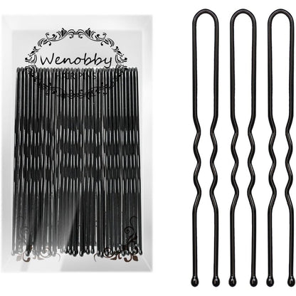 Wenobby U Shaped Hair Pins For Buns front view of packaging box