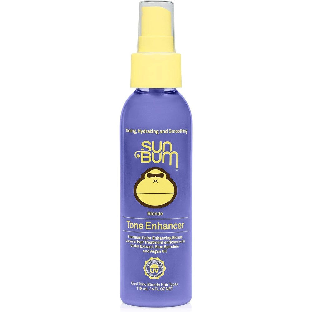 Sun Bum Blonde Tone Enhancer front view travel size purple leave in hair treatment spray for authentic beauty routine