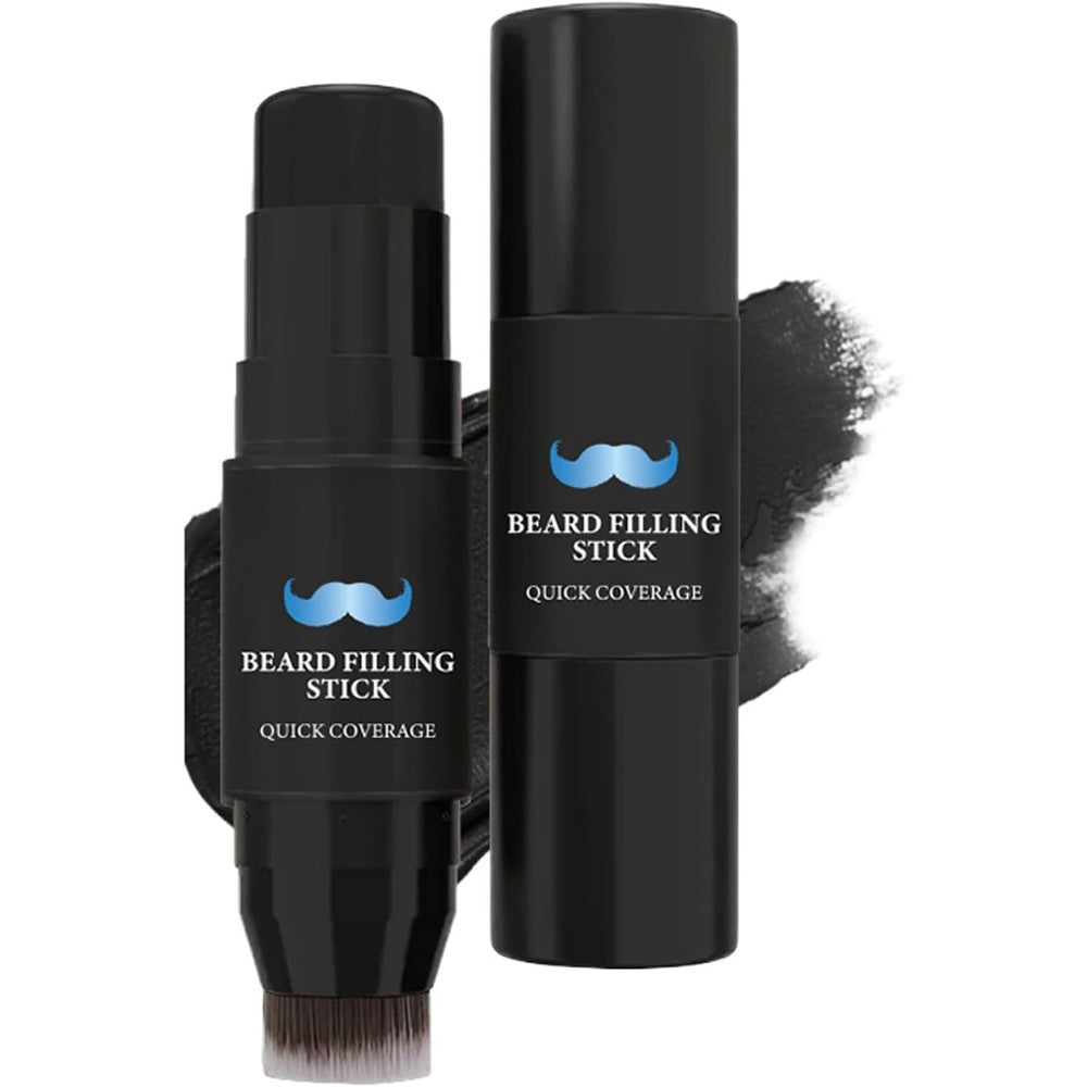 OKAQEE Beard Filler Waterproof Filling Stick and Brush kit front view for patchy beard correction.