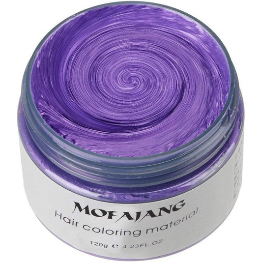Mofajang temporary hair color wax purple front view container