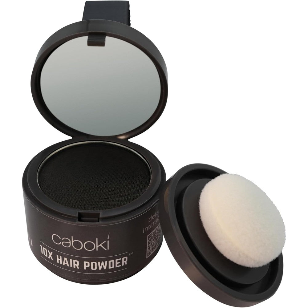 Caboki 10X Volumizing Hair Powder front view of compact packaging