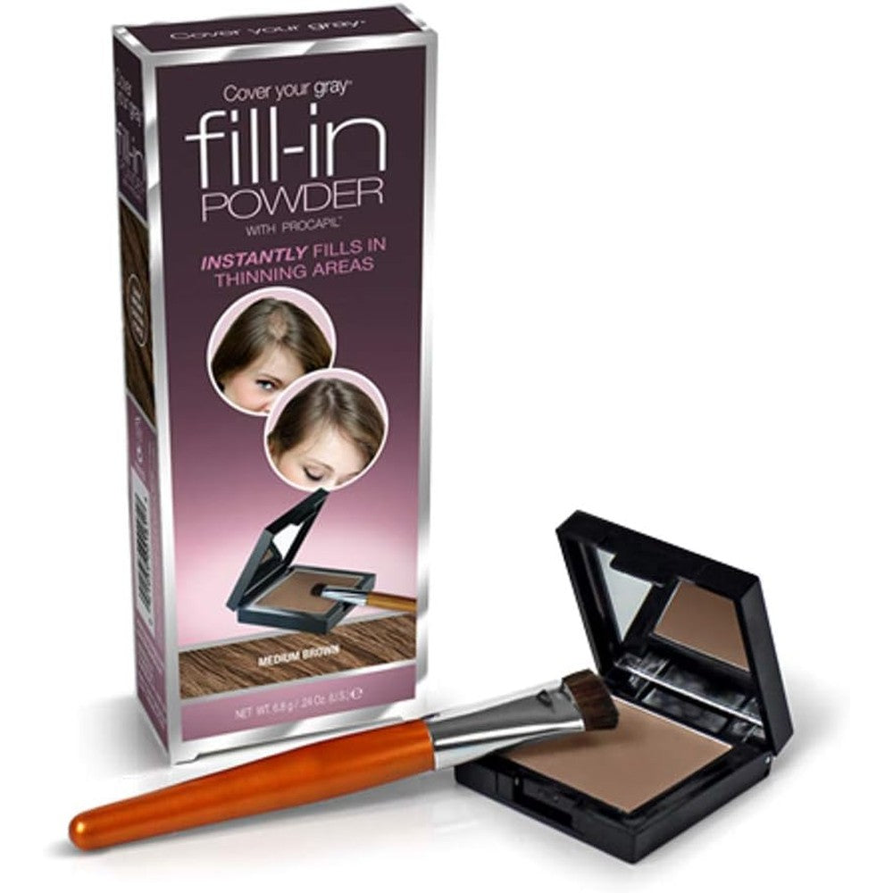 Cover Your Gray Fill In Powder Medium Brown pack of 6 front view