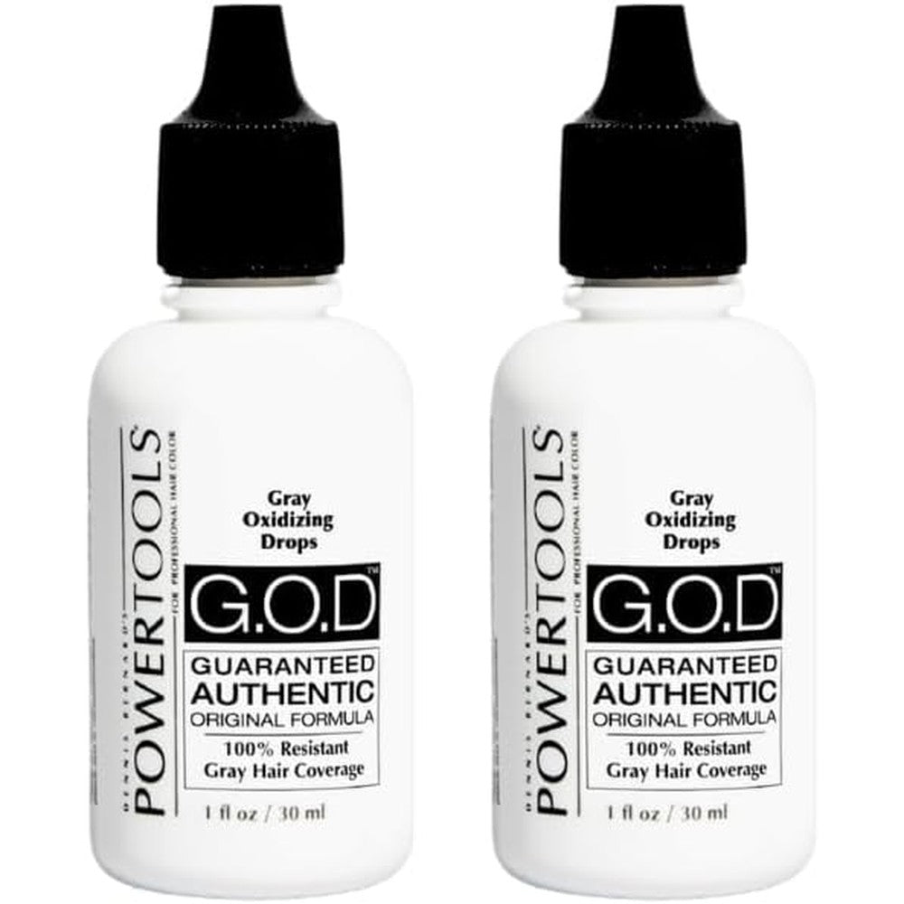 POWERTOOLS GOD Gray Oxidizing Drops front view bottle for salon gray hair coverage