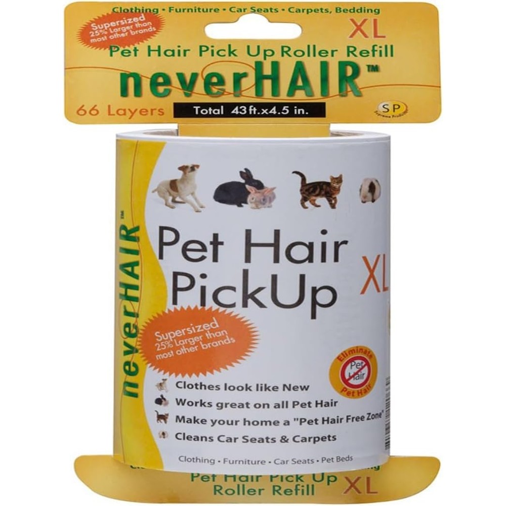 Savory Prime NeverHair pet hair pick up roller refill extra large front view