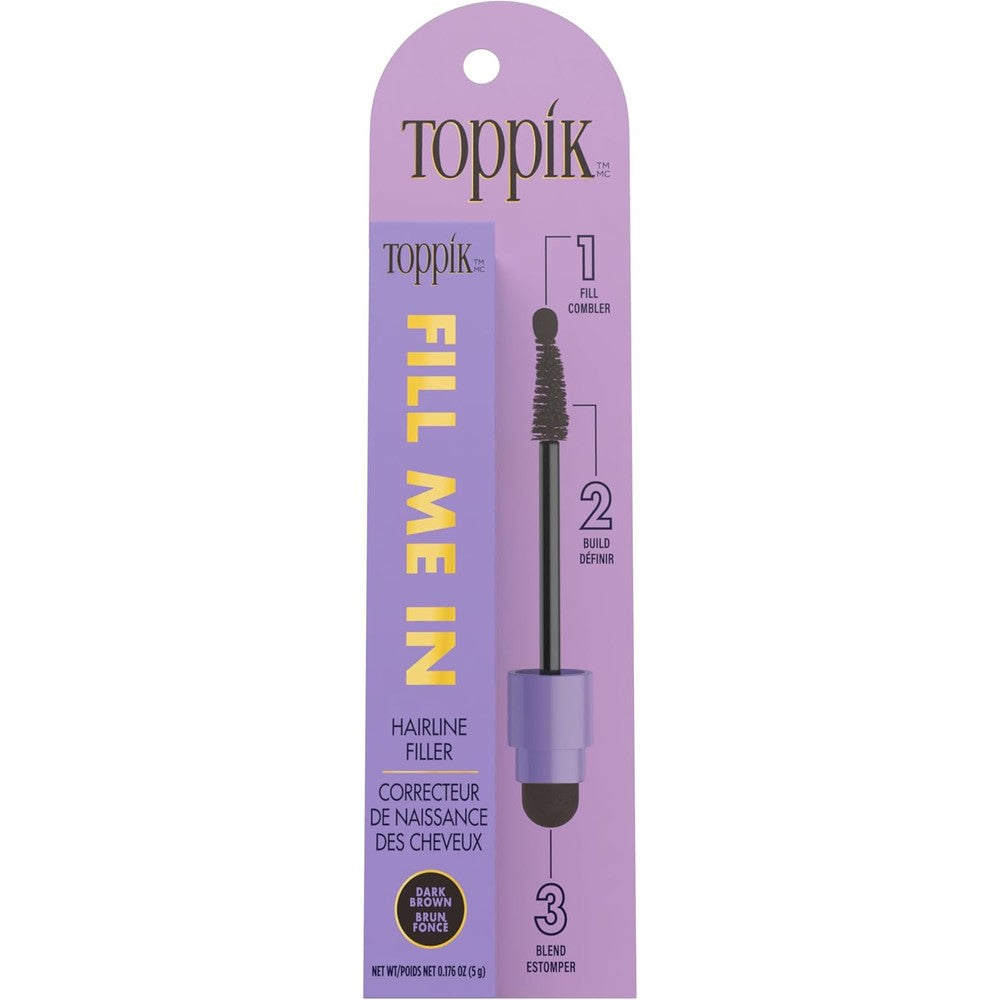 Toppik Fill Me In Hairline Filler Medium Brown front view on-the-go root touch-up applicator