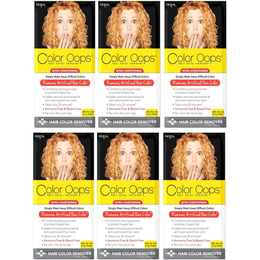 Developlus Color Oops Extra Conditioning Hair Color Remover front view packaging for gentle dye removal.
