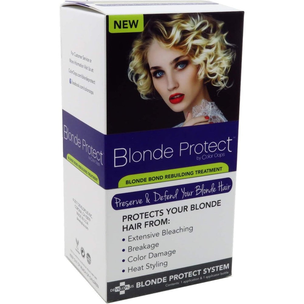 Color Oops Developlus Blonde Protect Rebuilding Treatment Pack of 2 front view hair repair formula