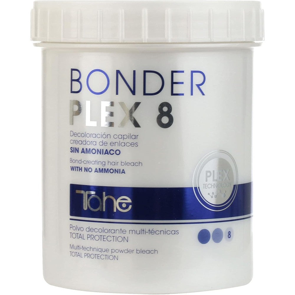 Tahe Bonder Plex 8 Dust Colour Remover 500g front view container for professional hair lightening.