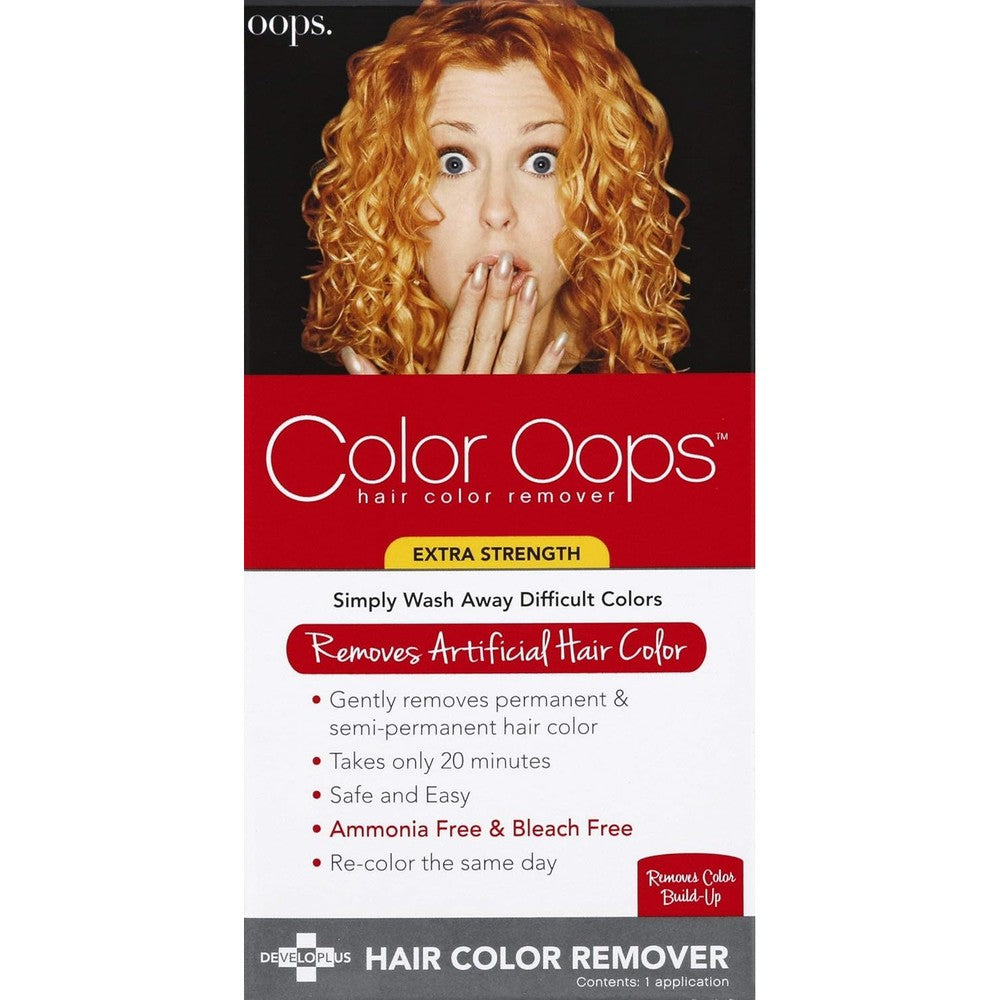 Color Oops Hair Color Remover Extra Strength six pack front view box packaging for hair dye correction.