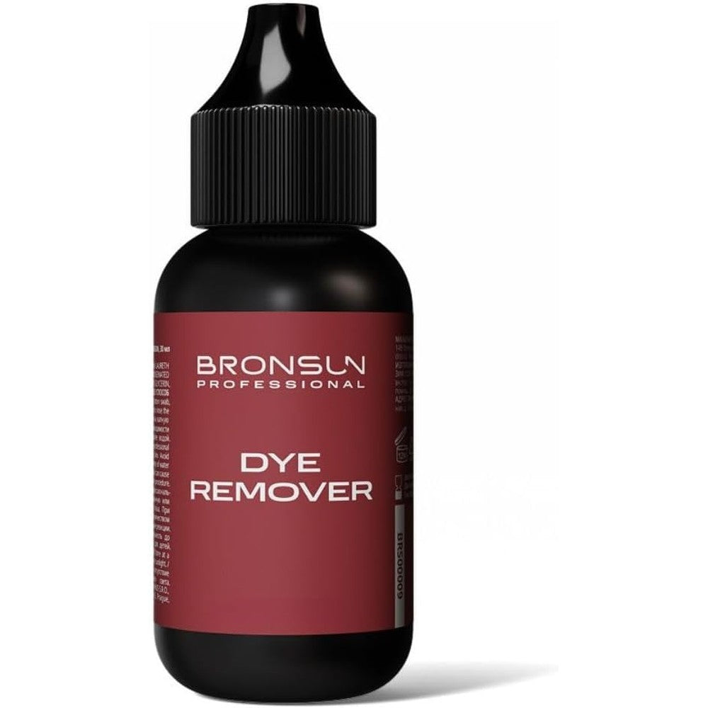 Bronsun Professional Dye Remover 30ml front view bottle for eyebrow tint correction.
