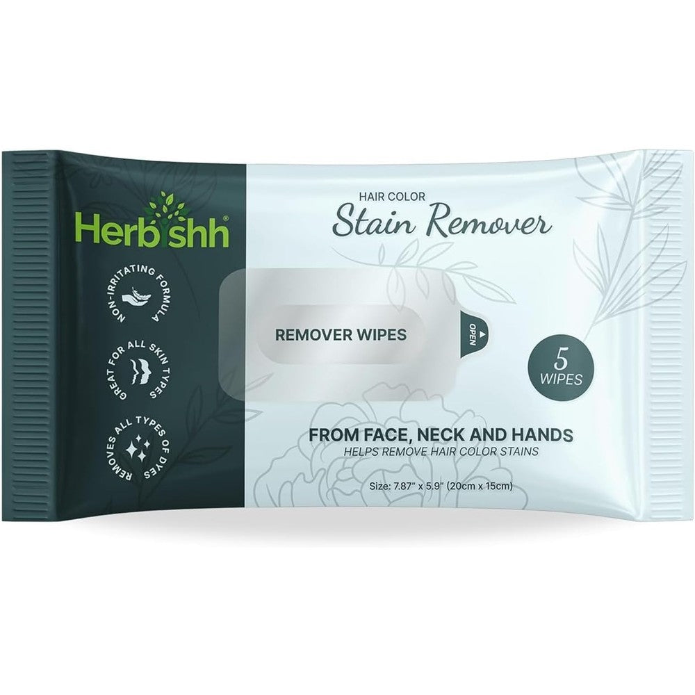 Herbishh Hair Color Stain Remover Wipes front packaging view