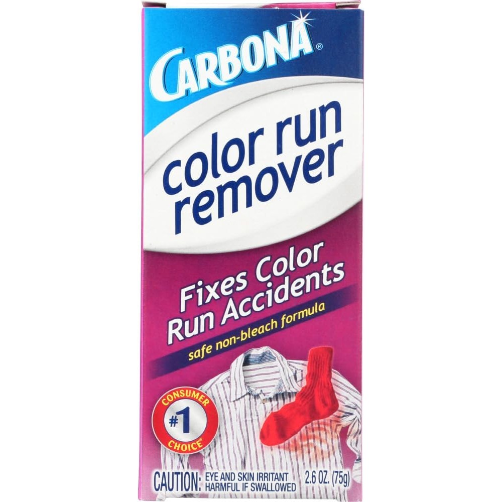 Carbona Color Run Remover 2.6 ounce powder pack of six front view