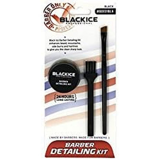 Black Ice Professional Barber Detailing Kit with Brush Wand grooming tool