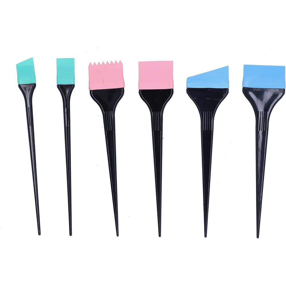 Zjchao 6 piece silicone hair dye applicator brush set front view
