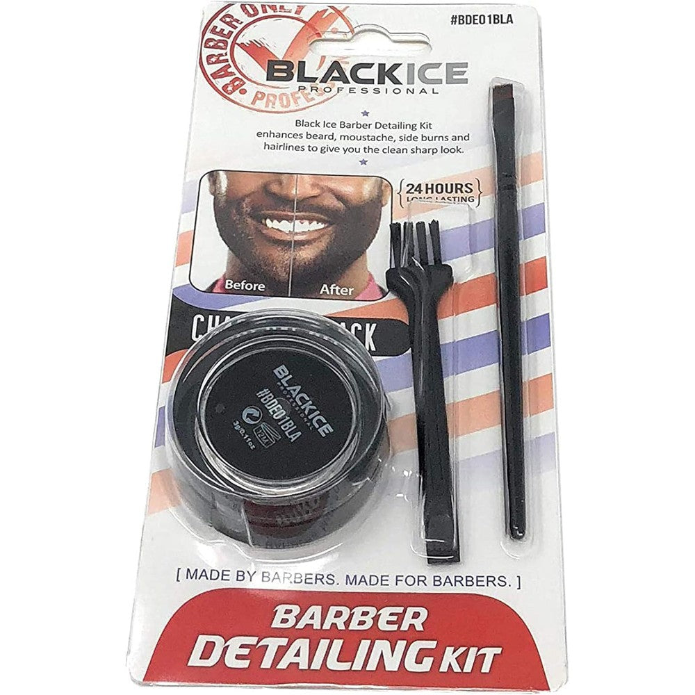 Black Ice Barber Detailing Kit Charcoal Black front view