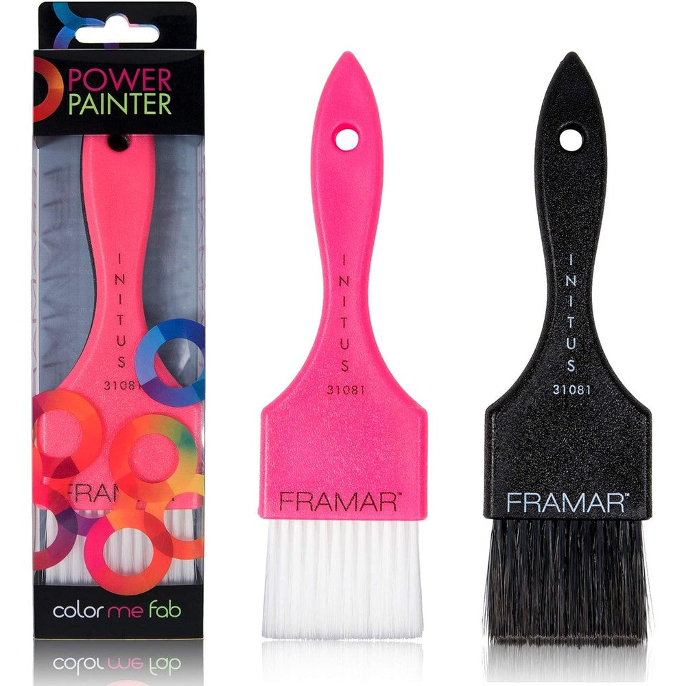 Framar Power Painter hair dye brush set in black and pink
