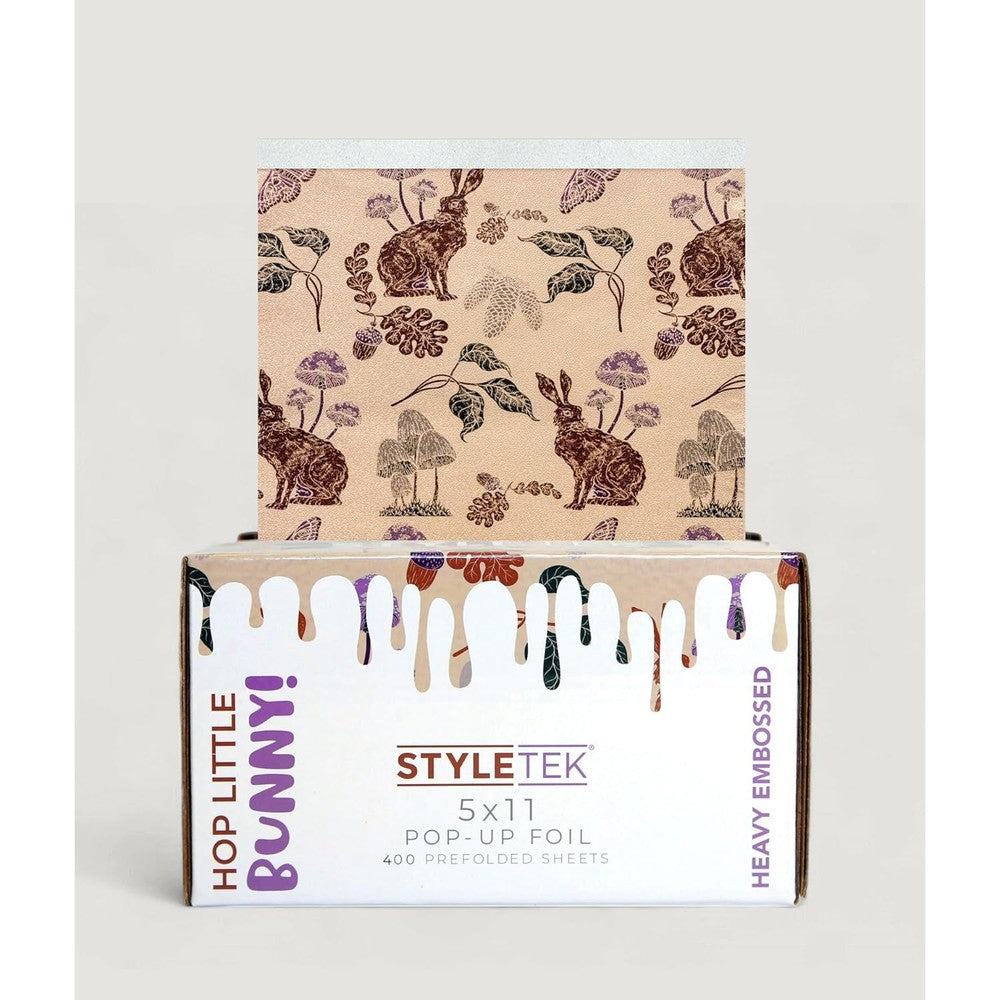 Styletek Hop Little Bunny pop up hair foil box front view professional salon supplies.