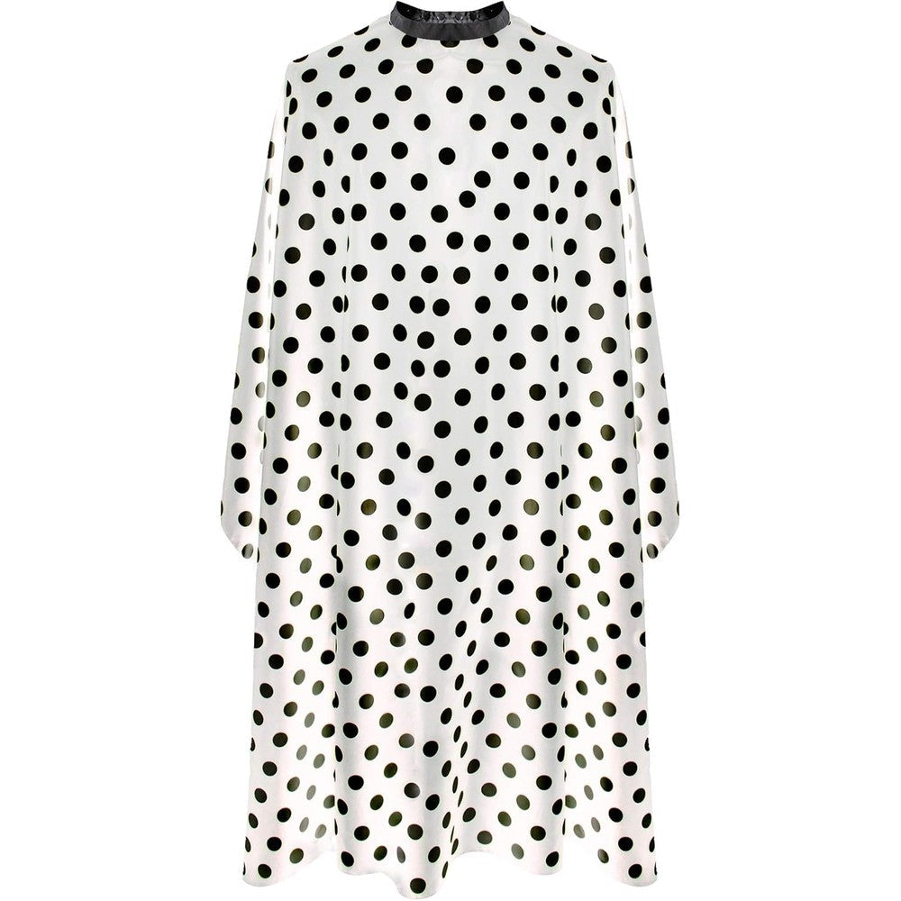 Smarthair Professional Salon Cape in black and white dots front view