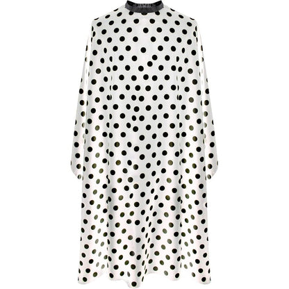 Smarthair Professional Salon Cape in black and white dots front view