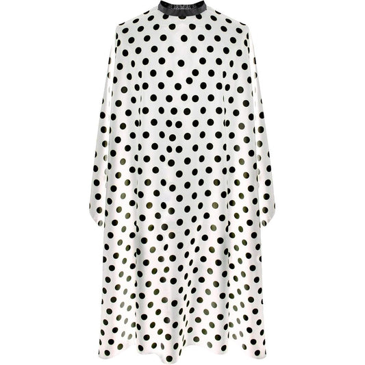 Smarthair Professional Salon Cape in black and white dots front view