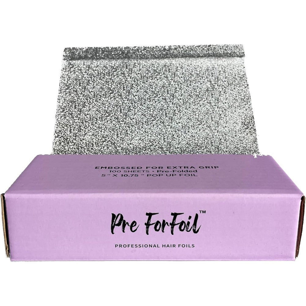 Pre ForFoil silver pop-up hair foil sheets box front view