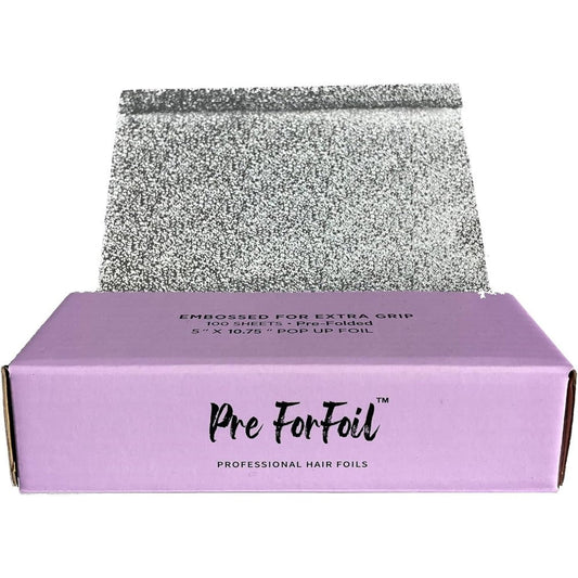 Pre ForFoil silver pop-up hair foil sheets box front view