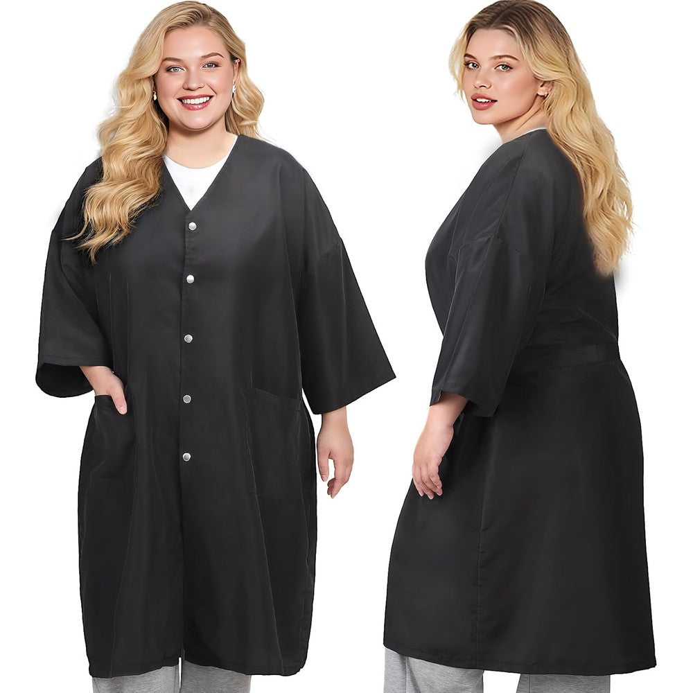 Noverlife Hair Salon Client Smock front view black professional gown