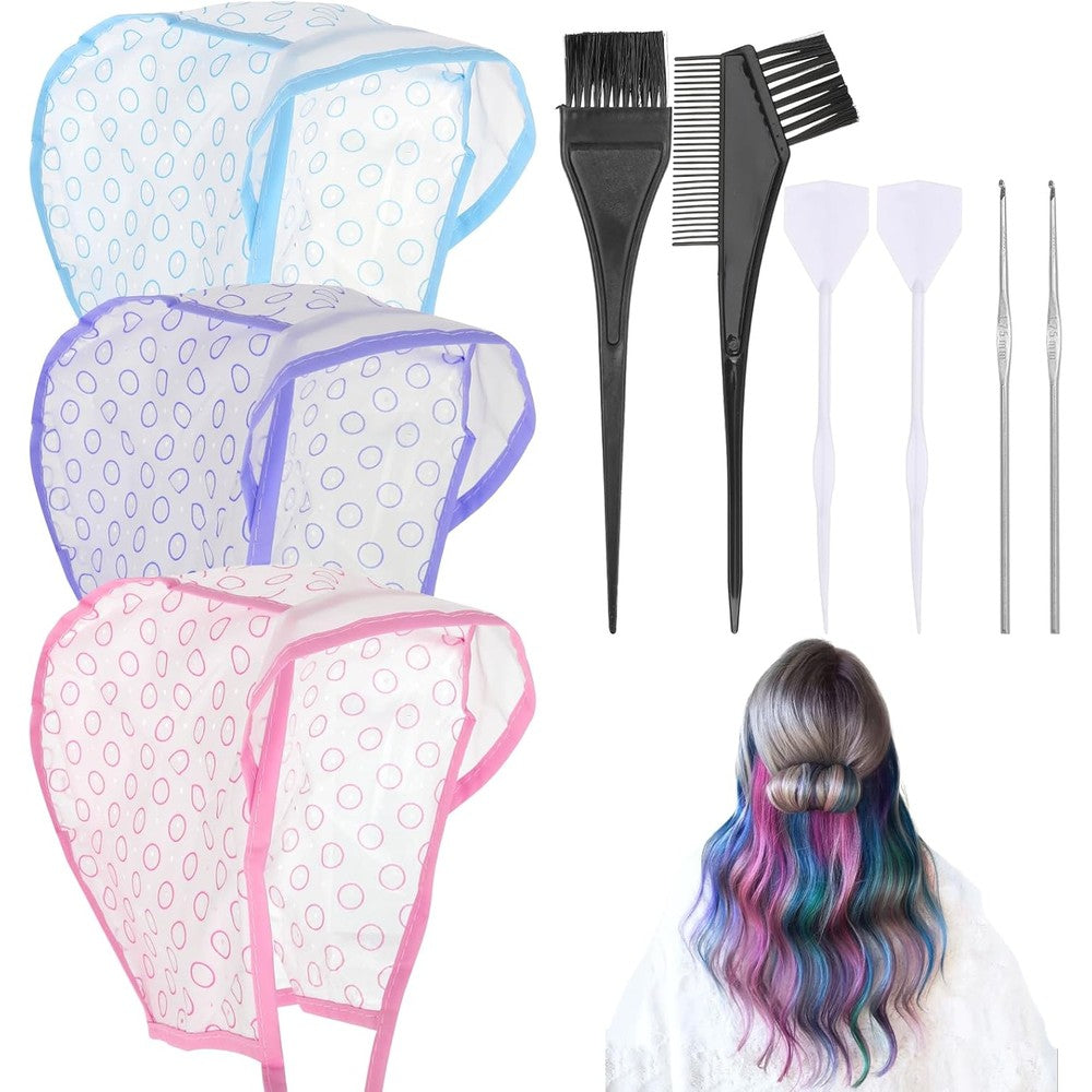 Jjunw Bewudy 3 piece hair highlighting cap set front view