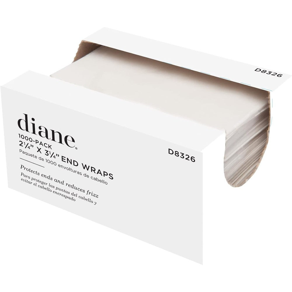 Diane End Wraps 1000 count box front view for hair styling