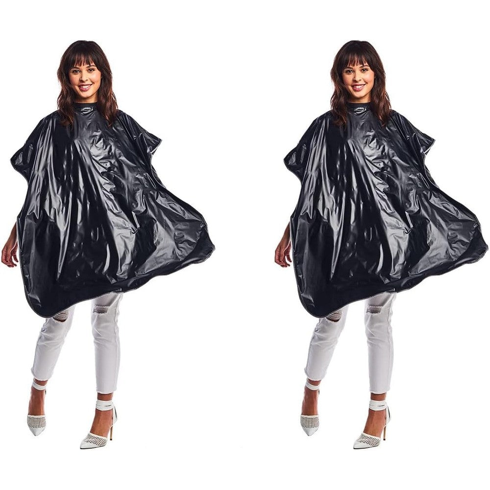 Betty Dain Lustre Shampoo Cape front view in black