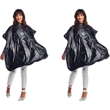 Betty Dain Lustre Shampoo Cape front view in black