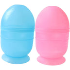 Tovianna hair dye mixing bowls showing front view of two plastic shaker cups with lids