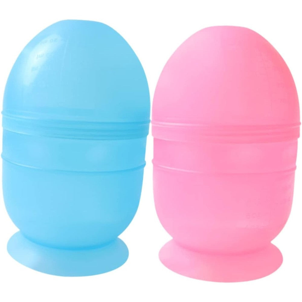 Tovianna hair dye mixing bowls showing front view of two plastic shaker cups with lids