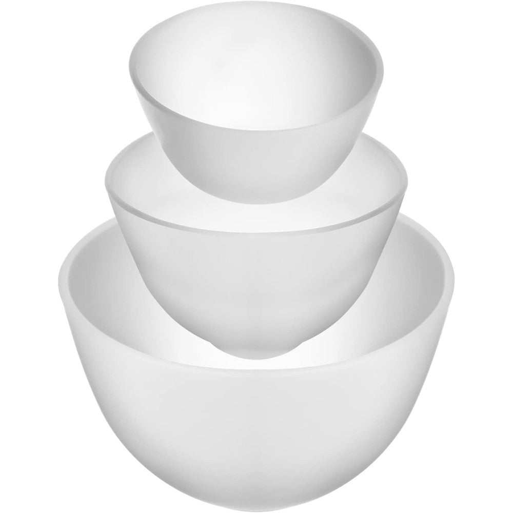 COHEALI Silicone Facial Mask Mixing Bowls 3-Pack front view showing three distinct sizes for DIY skincare.