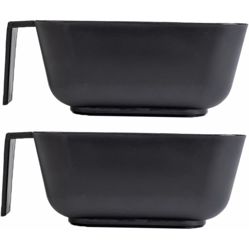 Sandeep Bishnoi Beavorty hair mixing bowl set front view showing two black plastic dye bowls for professional salon use.