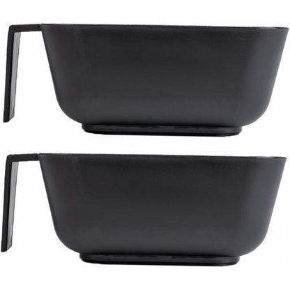 Sandeep Bishnoi Beavorty hair mixing bowl set front view showing two black plastic dye bowls for professional salon use.