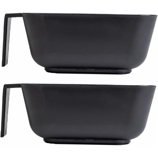 Sandeep Bishnoi Beavorty hair mixing bowl set front view showing two black plastic dye bowls for professional salon use.
