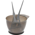 Healifty hair dye coloring kit 3 pieces front view showing the grey mixing bowl and two applicator tools for professional hair coloring.