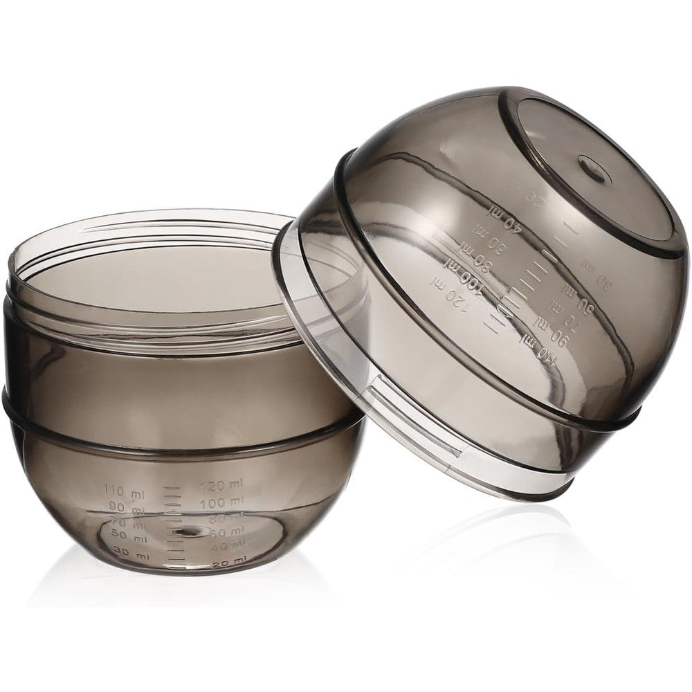 Mipcase hair color mixing bowl front view showing the grey translucent shaker cup design for professional salon use