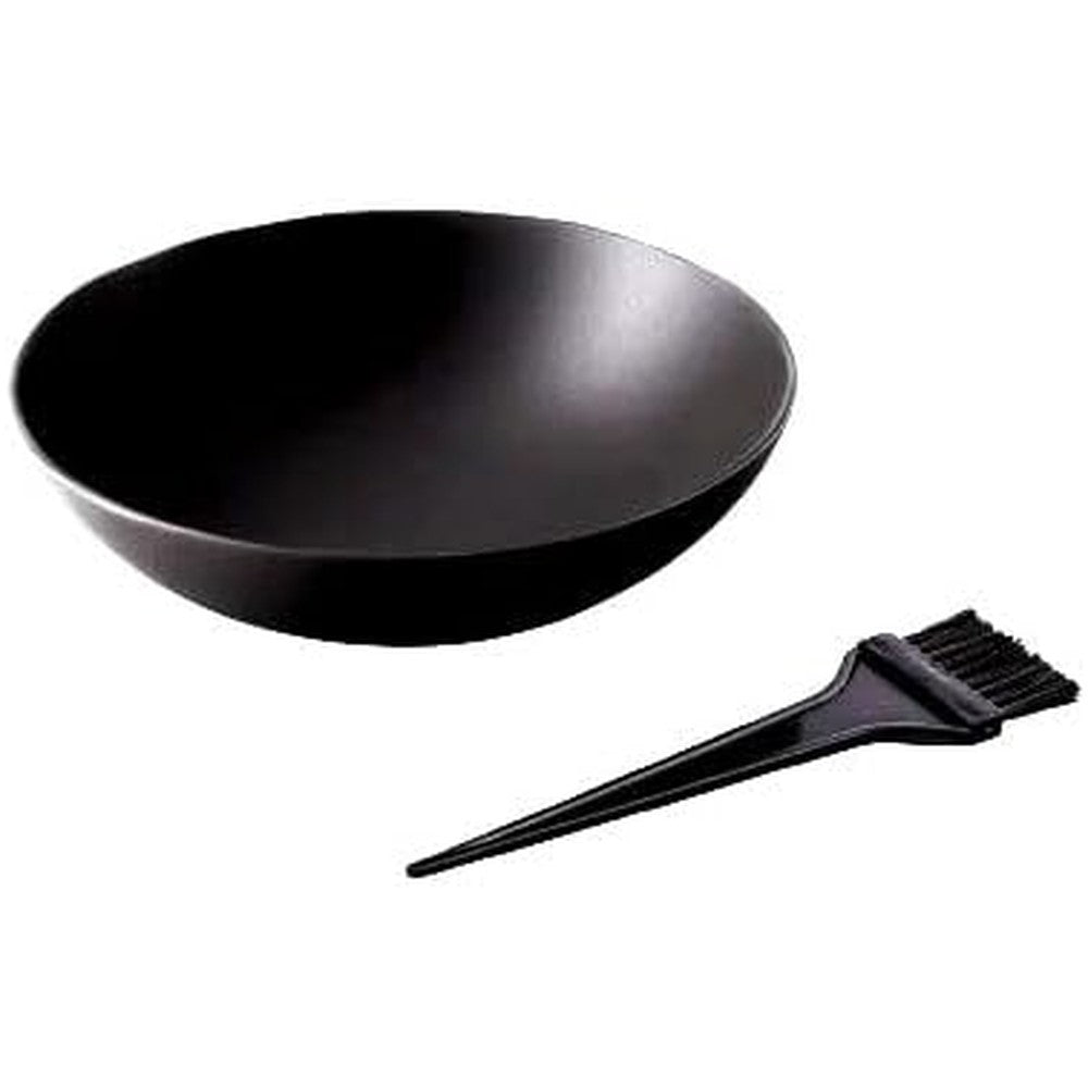 Shivanya henna mixing iron bowl front view with application brush