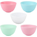 Wahijihe silicone facial mask mixing bowls set front view displaying five colorful bowls