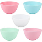 Wahijihe silicone facial mask mixing bowls set front view displaying five colorful bowls