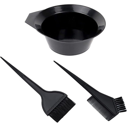 1st Choice hair dye color brush and bowl set front view showing black mixing cup and applicator brushes.