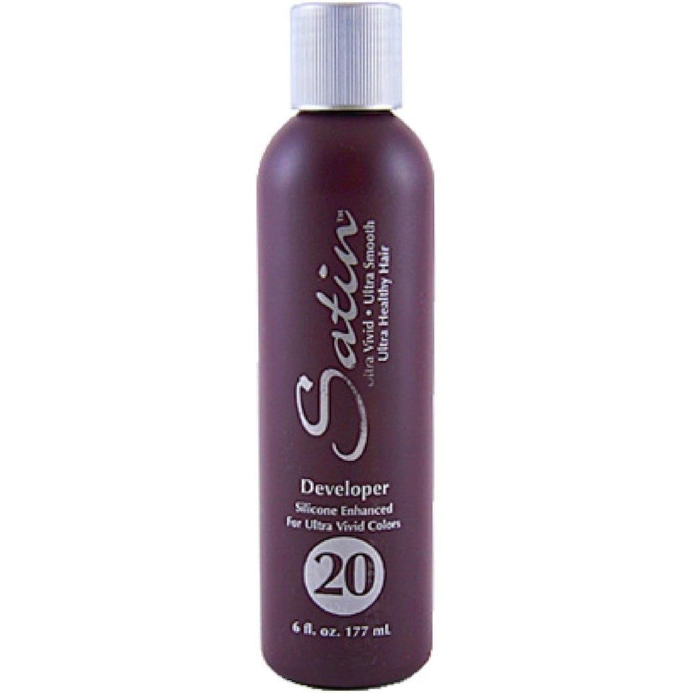 Developlus Satin Silicone 20 Volume Developer 6 Fluid Ounces bottle front view
