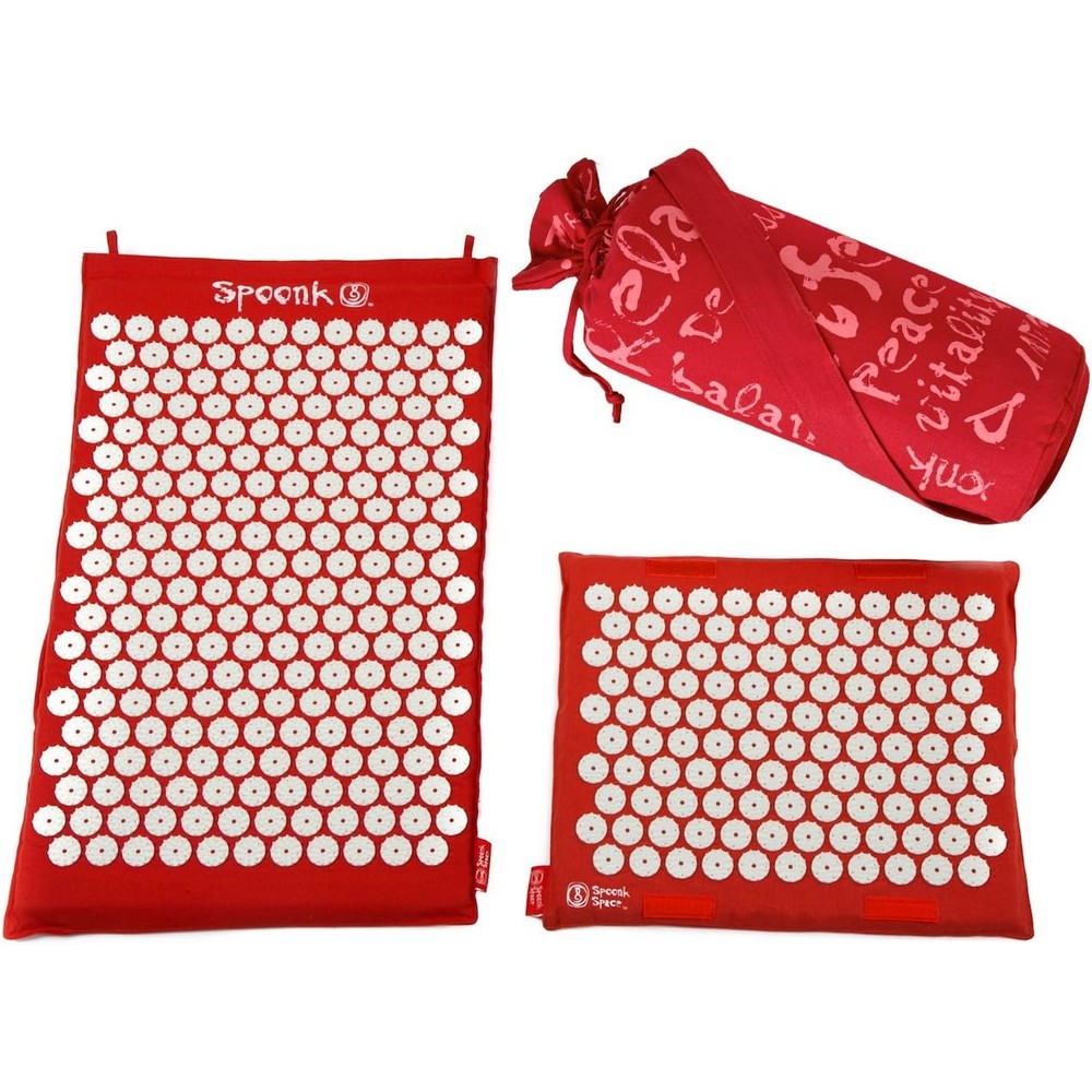 Spoonk acupressure eco mat cherry red front view