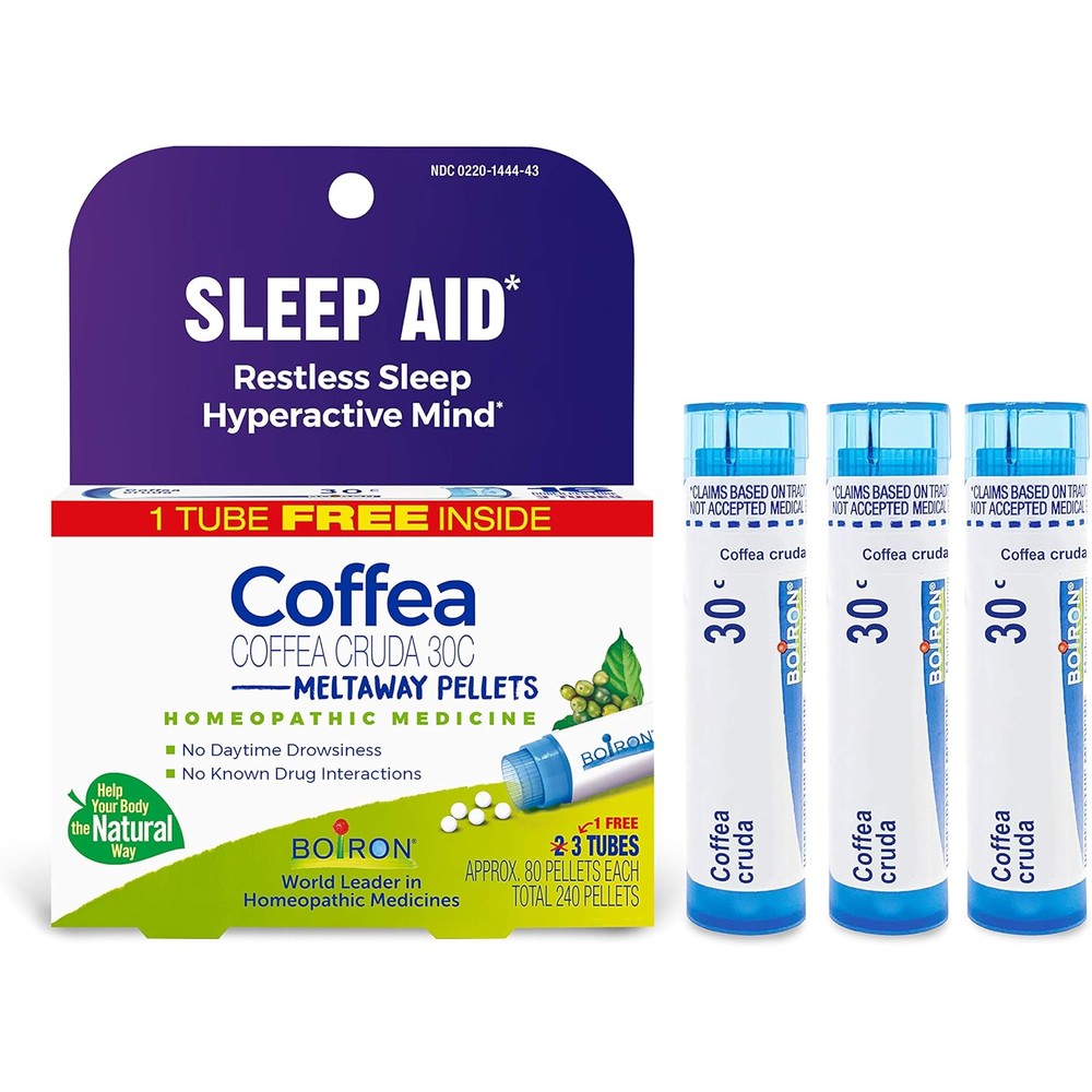 Boiron Coffea Cruda 30C Homeopathic Sleep Aid front view for restless sleep relief