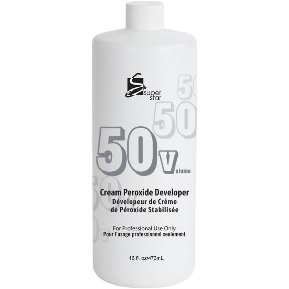 Super Star Stabilized Cream Peroxide Developer 50 Volume 16 Fluid Ounce bottle front view