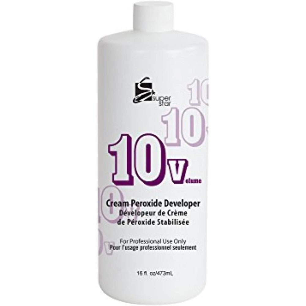 Super Star 10 Volume Cream Peroxide Developer 16 Fluid Ounce bottle front view