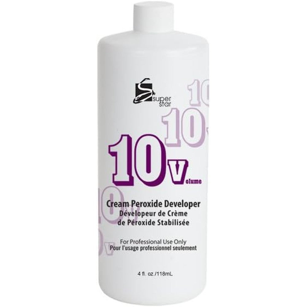 Super Star Stabilized Cream Peroxide Developer 10 Volume bottle front view for professional hair coloring