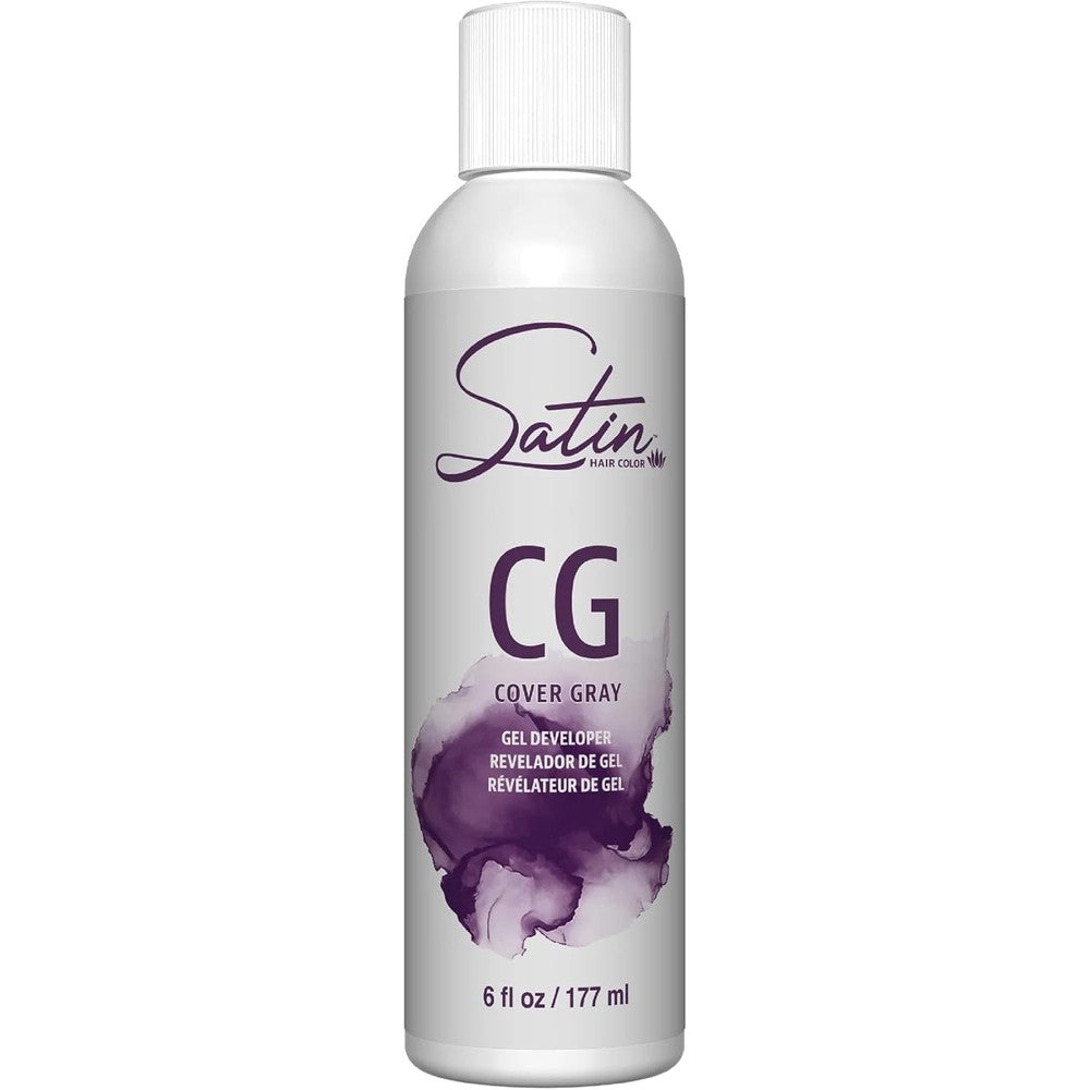 Satin Oxide Developer 6 Fluid Ounce bottle front view for gray hair coverage.